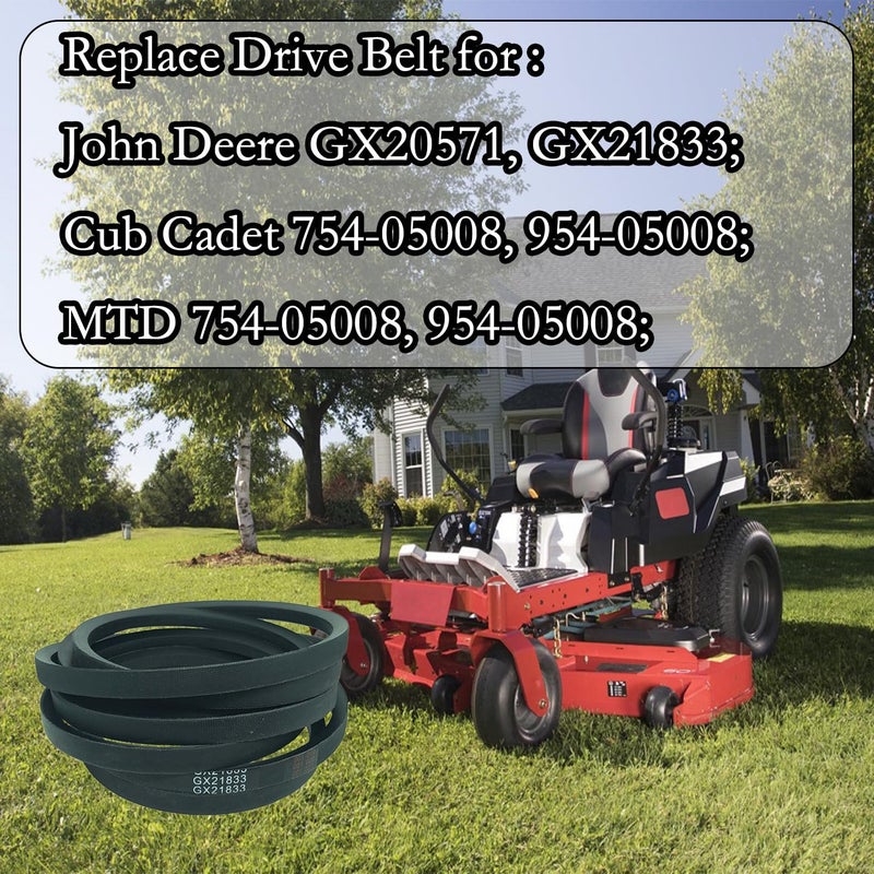 CTPOWER GX21833 Mower Deck Belt for John Deere D140 L130 L120 LA145 D160 E140 LA130 E170 D155 S170 E160 S140 Z255 with 48 inch Deck Replaces GX20571 / Aramid Cord Replaces Toro TimeCutter Exmark - Image 5